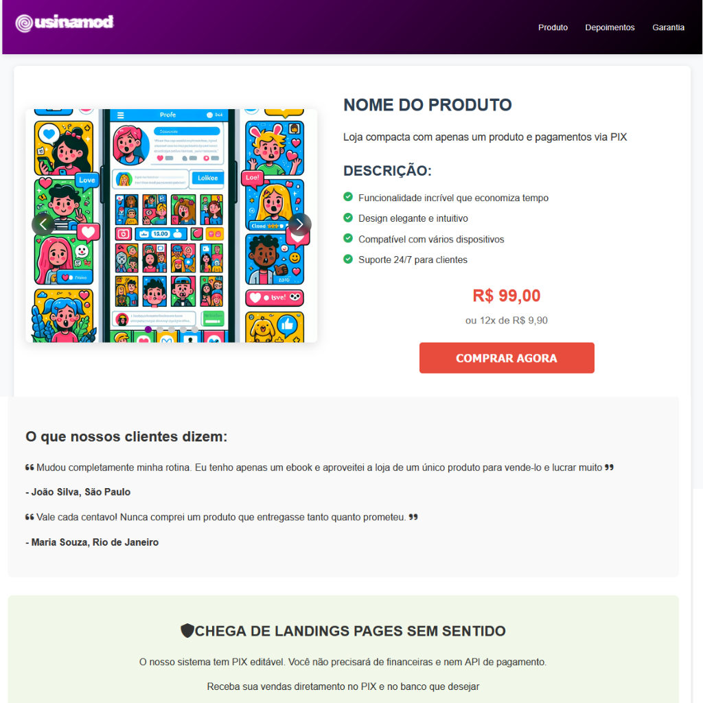 Demonstração profissional do produto
